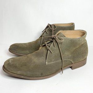 John Varvatos Suede Lace Up Chukka Ankle Boots Booties Men's Size 11 Taupe tan